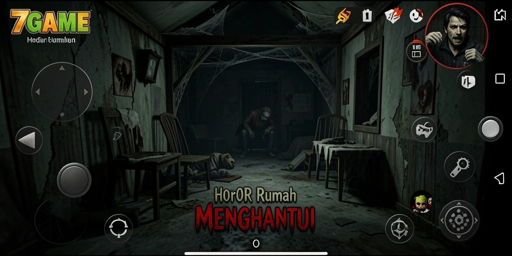 Tampilan antarmuka seram dari 7GAME menambahkan ketegangan saat bermain.