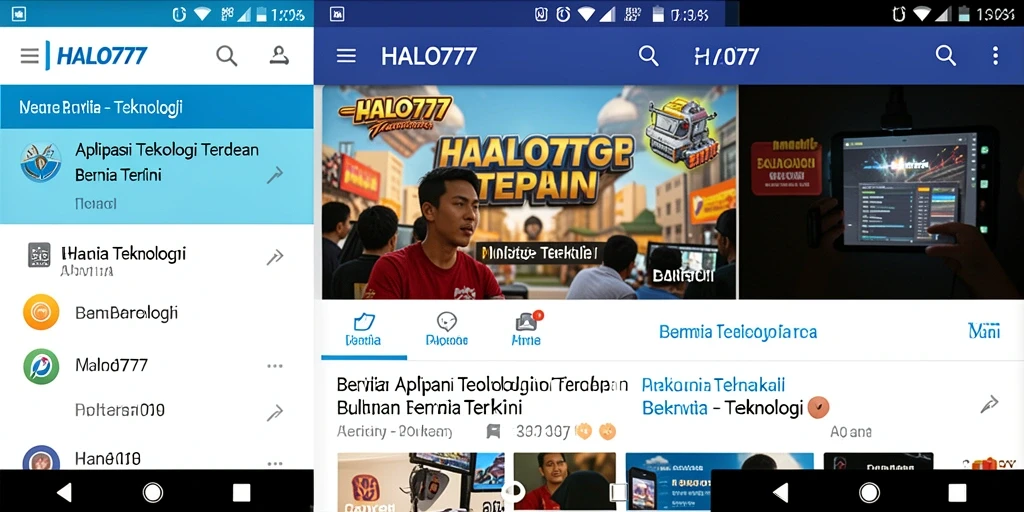 Tampilan antarmuka aplikasi HALO777 yang modern dan informatif.