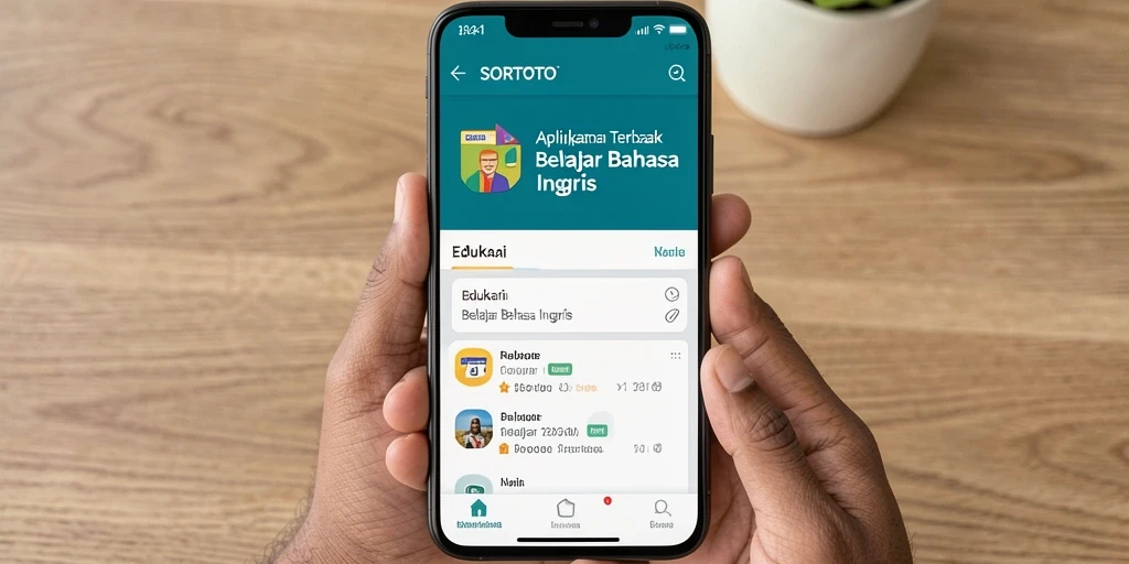 Antarmuka SORTOTO yang intuitif dan user-friendly untuk belajar Bahasa Inggris.